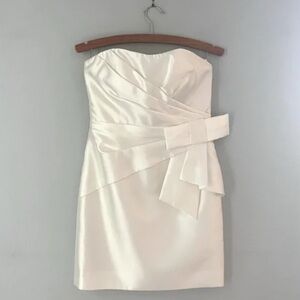 Vintage White Strapless Mini Dress, Sz 8